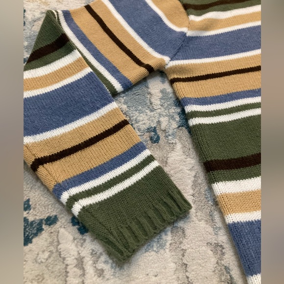 C01 Classic Elements Petite Knit Sweater Turtleneck Striped Knit Chic VTG Large - Picture 7 of 9